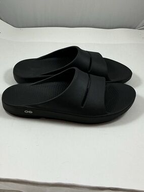 OOfos OOahh Black Slides Sandals Size 47 - 14